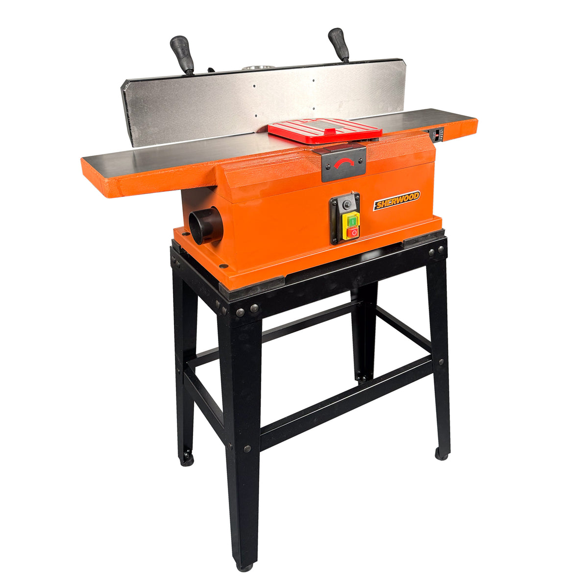 Sherwood 6in Benchtop Jointer with Helical Spiral Head - Portable planing solution with genuine helical cutterhead on open stand