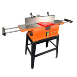 Sherwood Ultimate Helical Benchtop Machine Bundle featuring 13in Thicknesser, 8in Jointer & DC-50 Dust Extractor in action