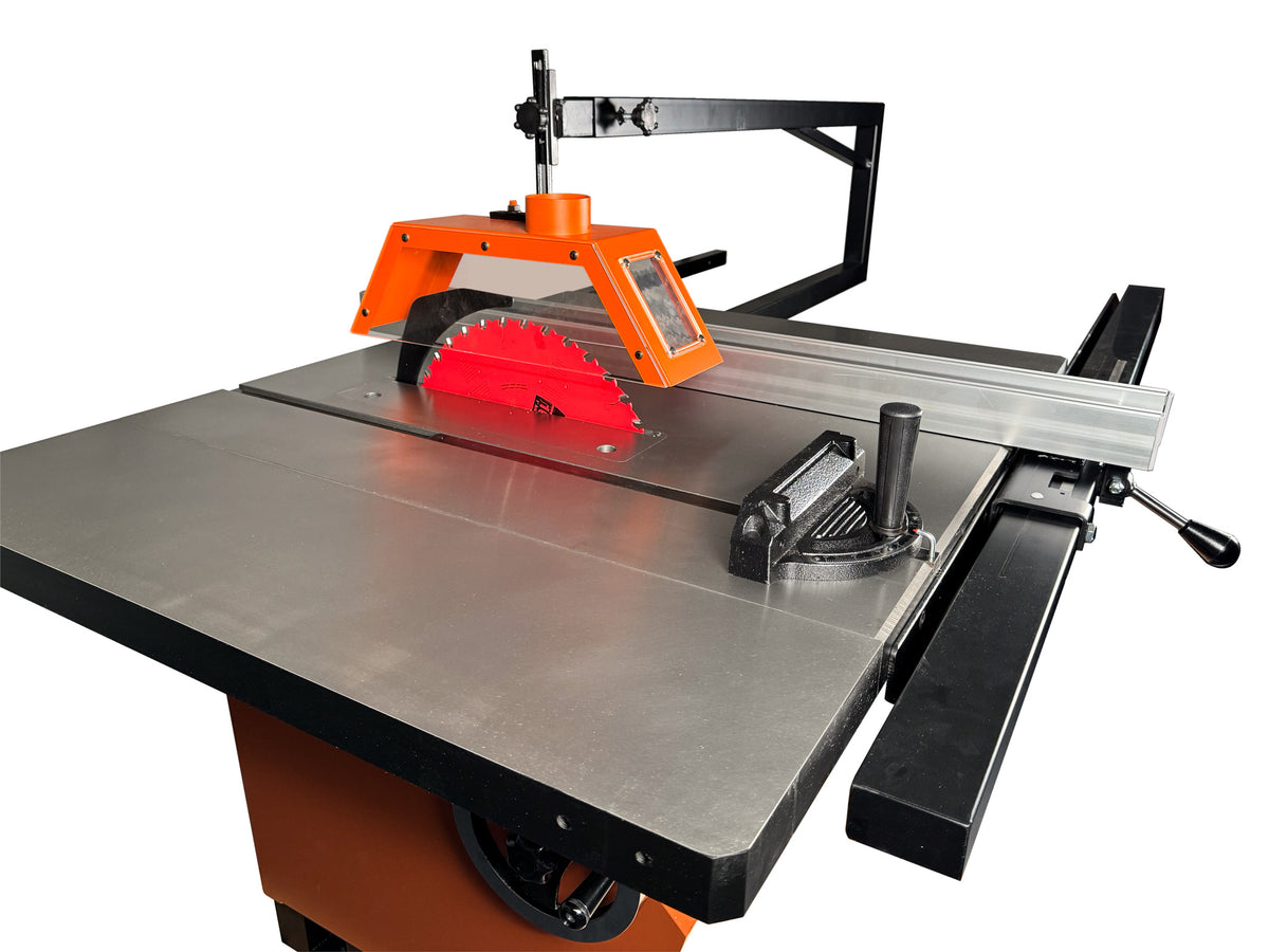 Sherwood 16in Heavy-Duty Cabinet Table Saw in action cutting through challenging timber