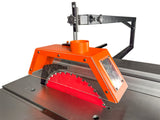 Sherwood 16in Cabinet Table Saw cutting hardwood timber at an angle
