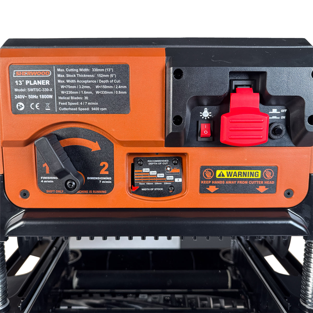 Sherwood 13in Benchtop Pro Thicknesser with Helical Cutterhead 1800W