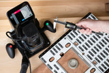Shaper Tools Connected Caliper 200mm Bluetooth for Shaper Origin in woodworking workshop setting