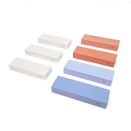 Seven waterstones bundle for efficient tool sharpening in woodworking