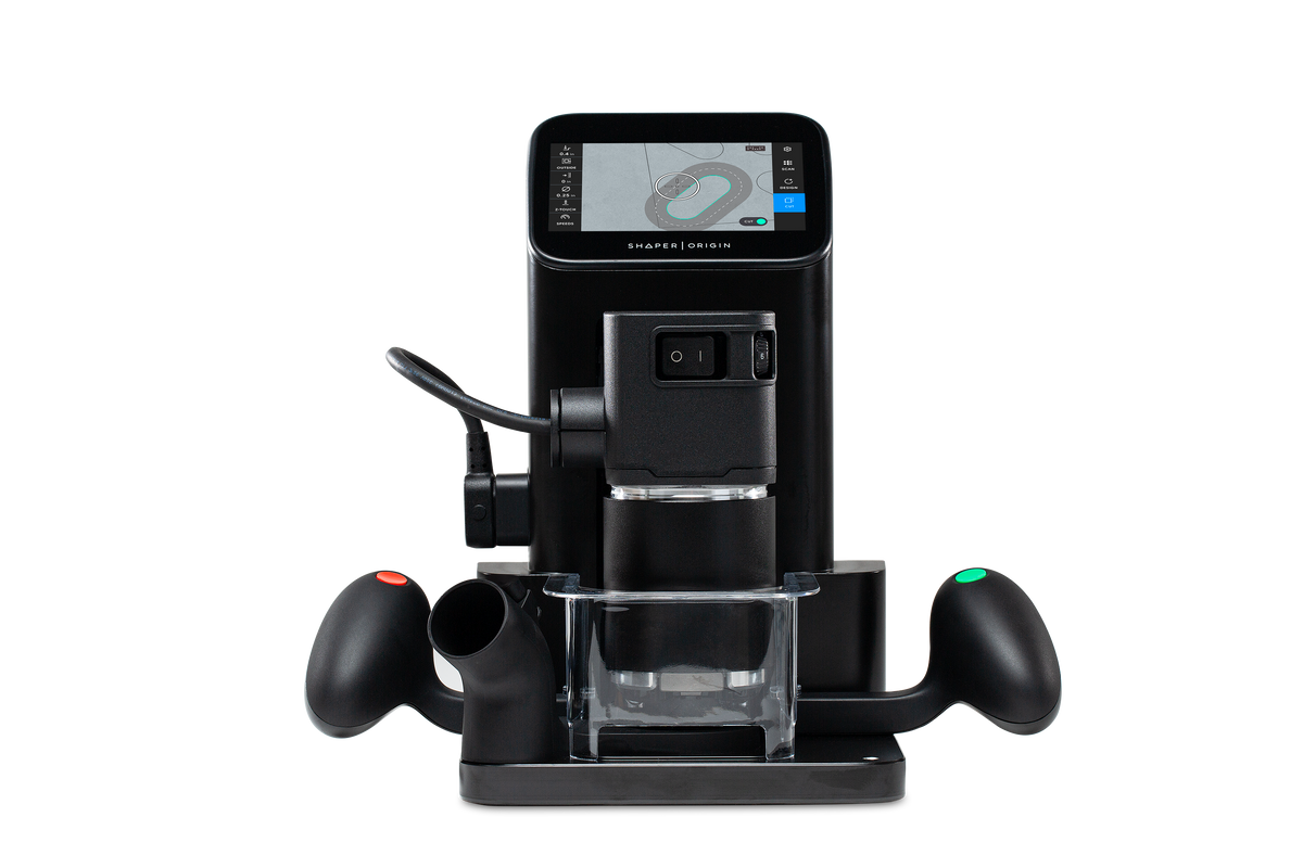 Shaper Origin Handheld CNC Router with Workstation Bundle in use