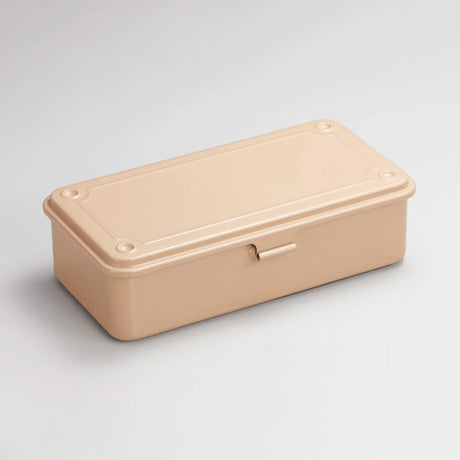 Toyo Trunk Shape Toolbox 19cm in Black and Gold, top view showcasing compact design and sturdy construction