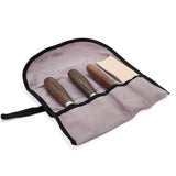 Torquata Set of 3 Carving Knives with Leather Strop in Canvas Roll - High-carbon blades in canvas roll