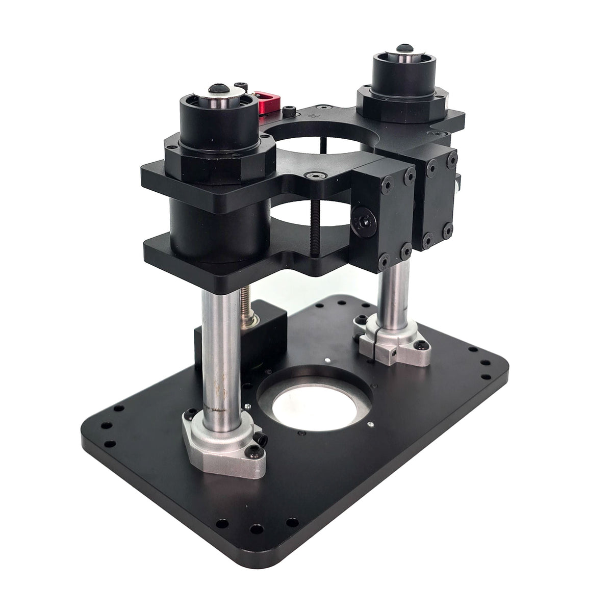 Compact Torquata Trim Router Lift & Mounting Plate for 65mm routers, precise woodworking in limited space