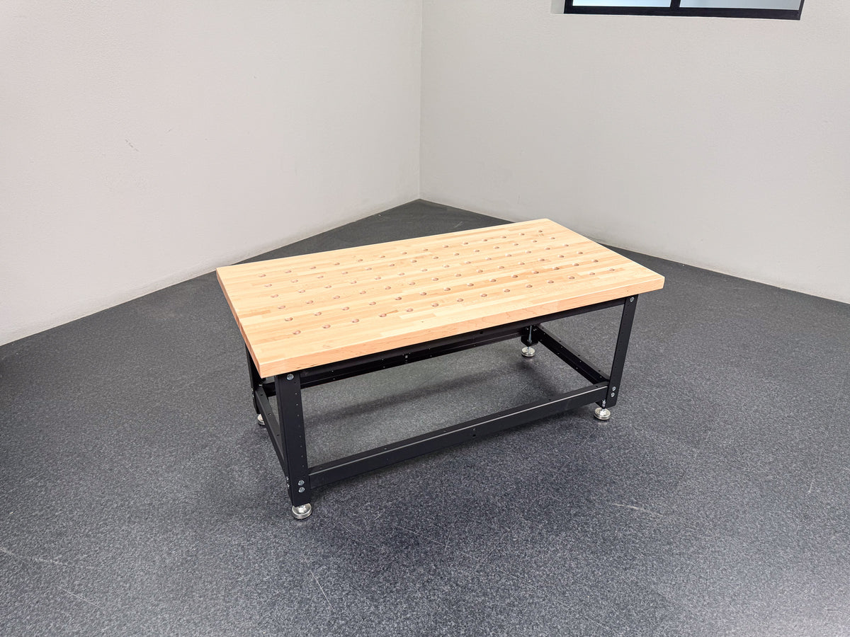 Torquata Workbench System 1200 x 600 x 450 H Dog Hole Top Assembly & Machine Stand