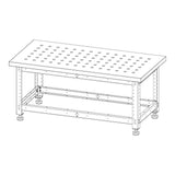 Torquata Workbench System 1200 x 600 x 450 H Dog Hole Top Assembly & Machine Stand