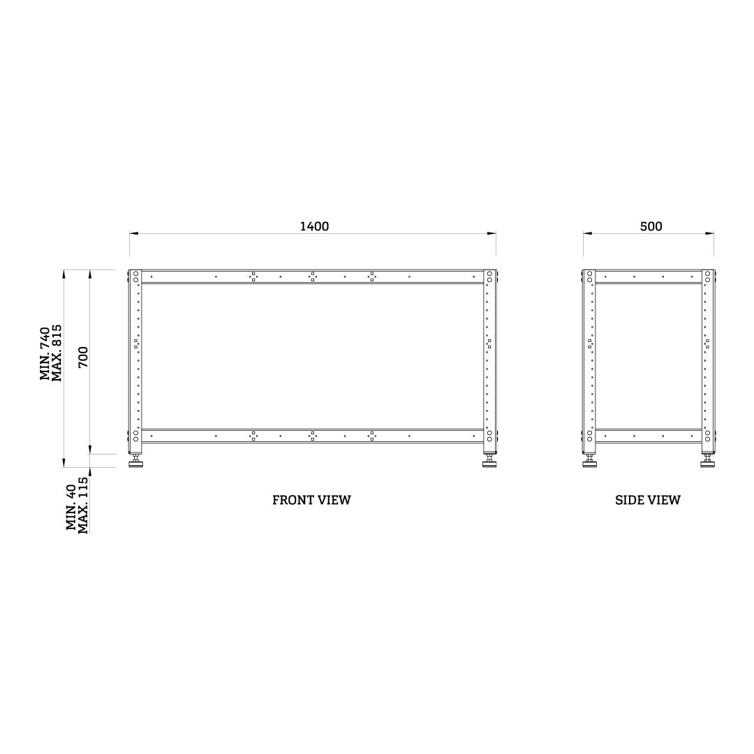 Torquata Workbench System 1500 x 600 Workbench Kit with Plain Top