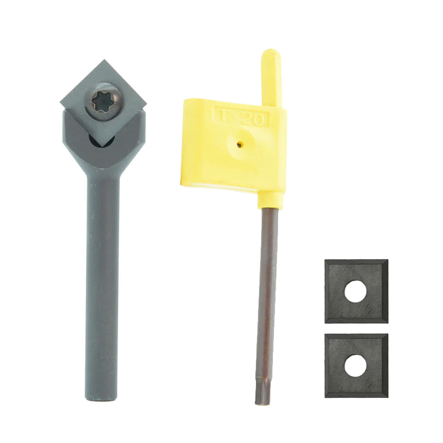 Torquata 90 Degree Carbide Insert V-Groove Router Bit & Replacement Cutters 1/4in Shank