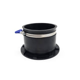 Sherwood Dust Extraction Male Quick Connection Magnetic Coupling - angled view with 4in Flexible Cuff