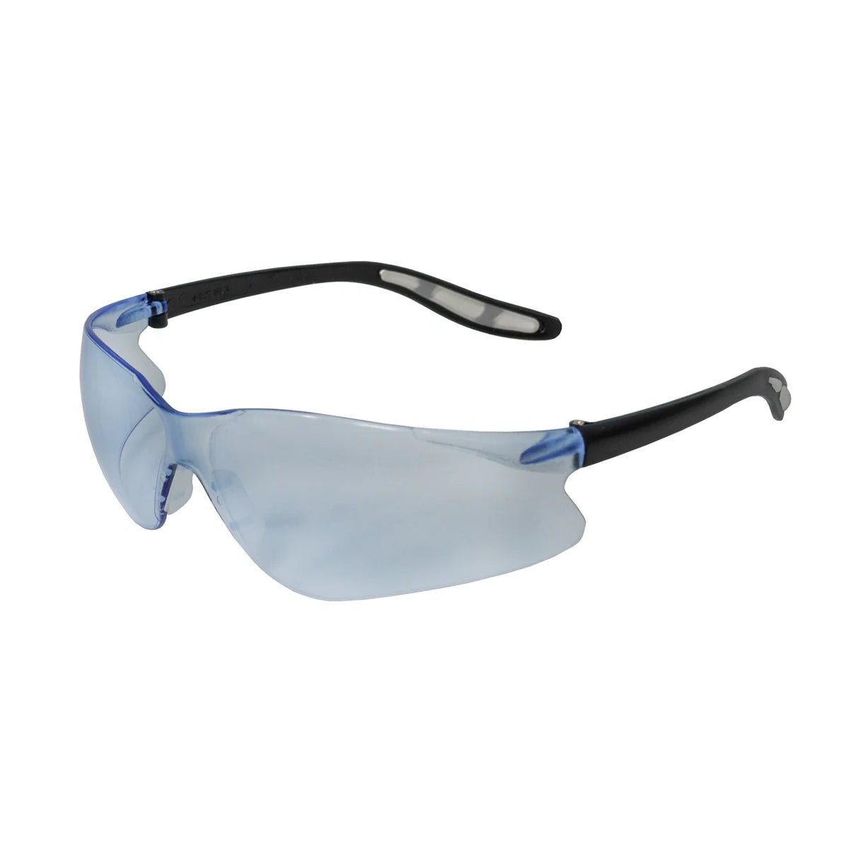 FastCap CatEyes safety glasses in blue high contrast, lightweight, anti-fog coated, with shatterproof wrap-around lenses