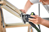 Festool DTS 400 REQ Orbital Iron Head Sander in Systainer in use overhead