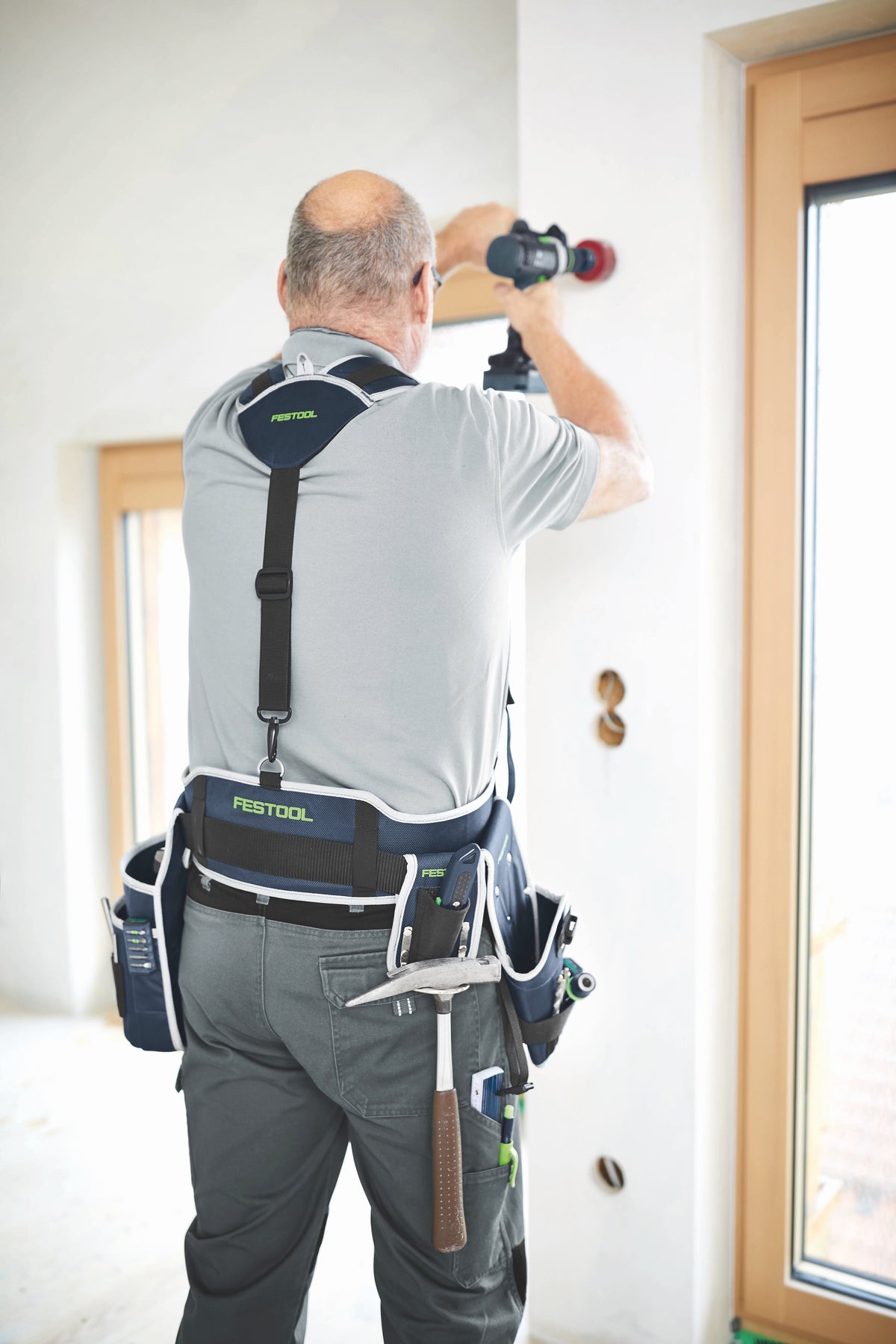 Festool Tool Belt Heavy Duty with adjustable belt, shoulder strap, pockets, and holders for tools