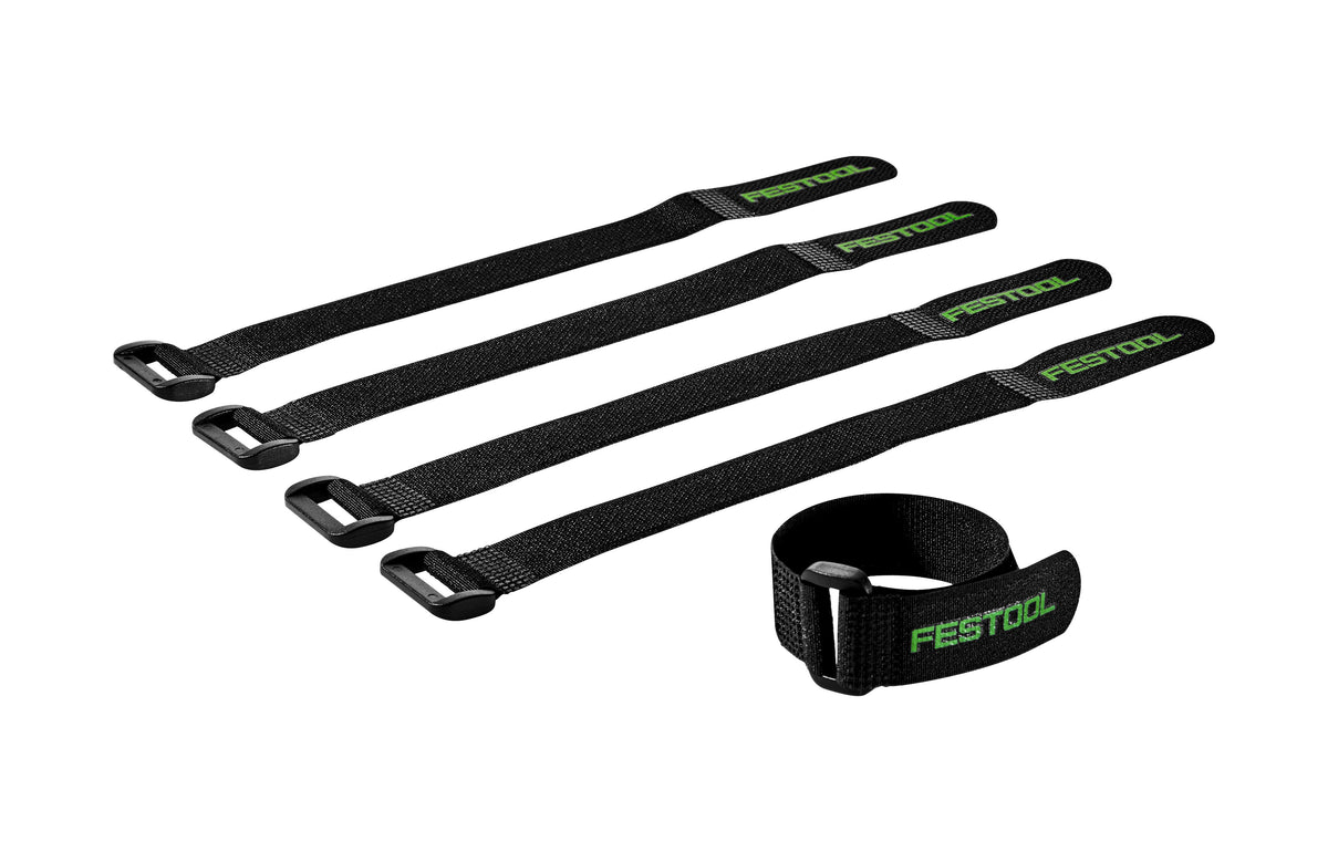 Festool Hook and Loop Fastener securing cable on suction hose, reusable, suitable for 27mm, 32mm, and 36mm hoses