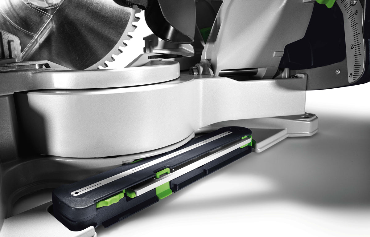 Festool KS 120R Set KAPEX 260mm Slide Compound Mitre Saw in action, cutting precise angles