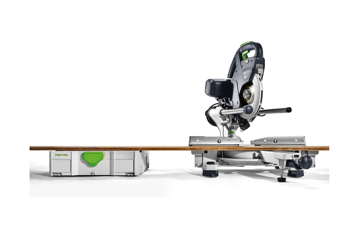 Festool KS 60 KAPEX 216mm Slide Compound Mitre Saw with LED Spotlight in action