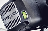 Festool KS 60 KAPEX 216mm Slide Compound Mitre Saw with LED Spotlight - Angled view showing compact design and LED spotlight feature