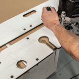Trend 700mm Kitchen Worktop Router Jig in action with precision router cuts