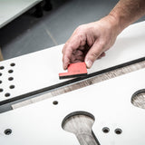 Trend 700mm Kitchen Worktop Router Jig, showing precise CNC-machined HPL construction