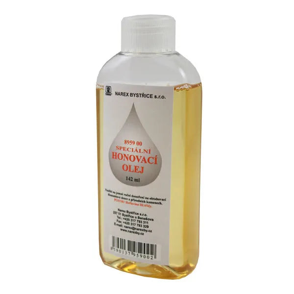 Narex Stone Honing Oil 142mL bottle for precision sharpening lubrication on woodworking tools