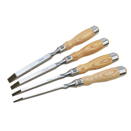 Narex Richter Cryogenic Steel Mortice Chisels set with Ash Handles in action