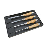 Narex Set of 4 Richter Cryogenic Steel Mortice Chisels with Ash Handles in box