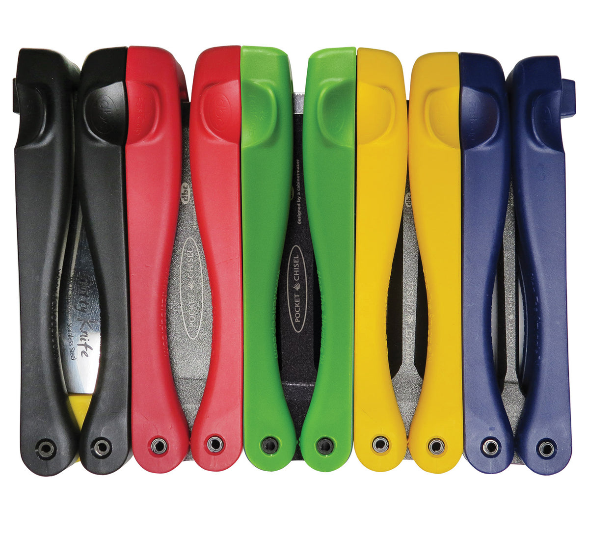 FastCap foldable pocket chisels set with accessories, ideal for on-the-go woodworkers