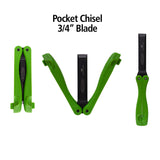 Foldable 3/4in chisel with folding handle, ideal for on-the-go woodworkers