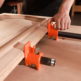 Pony Jorgensen Classic Clutched Pipe Clamp Fixture with 1200mm 3/4in Threaded Pipe in use on woodworking project