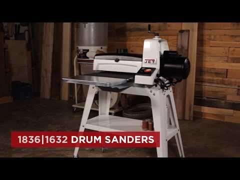 JET Tools 16-32in Wide Drum Sander 1.5HP with Open Leg Stand