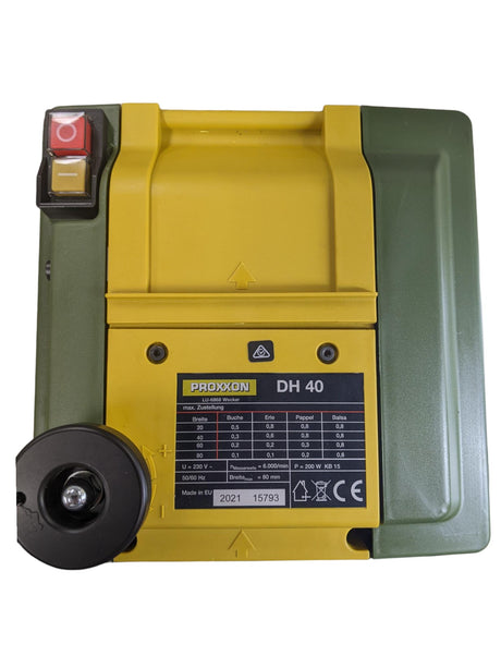 PROXXON DH-40 Micro Thicknesser 80mm 200W Straight Blade in action on timber board