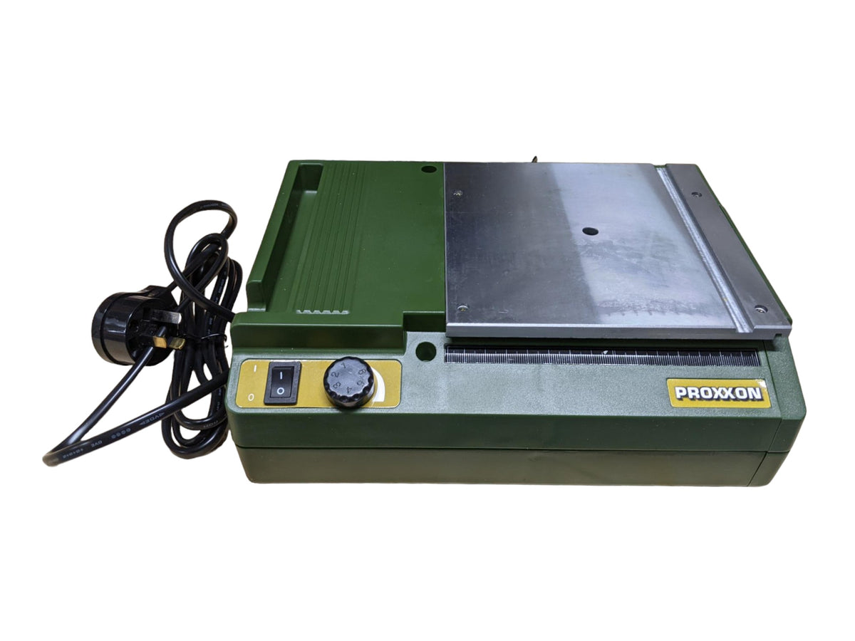 PROXXON DS-230/E Micro Scroll Saw 85W in use, ideal for model building and precision mechanics