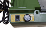PROXXON DS-230/E Micro Scroll Saw 300mm 85W in action, cutting intricate designs for model building and precision work