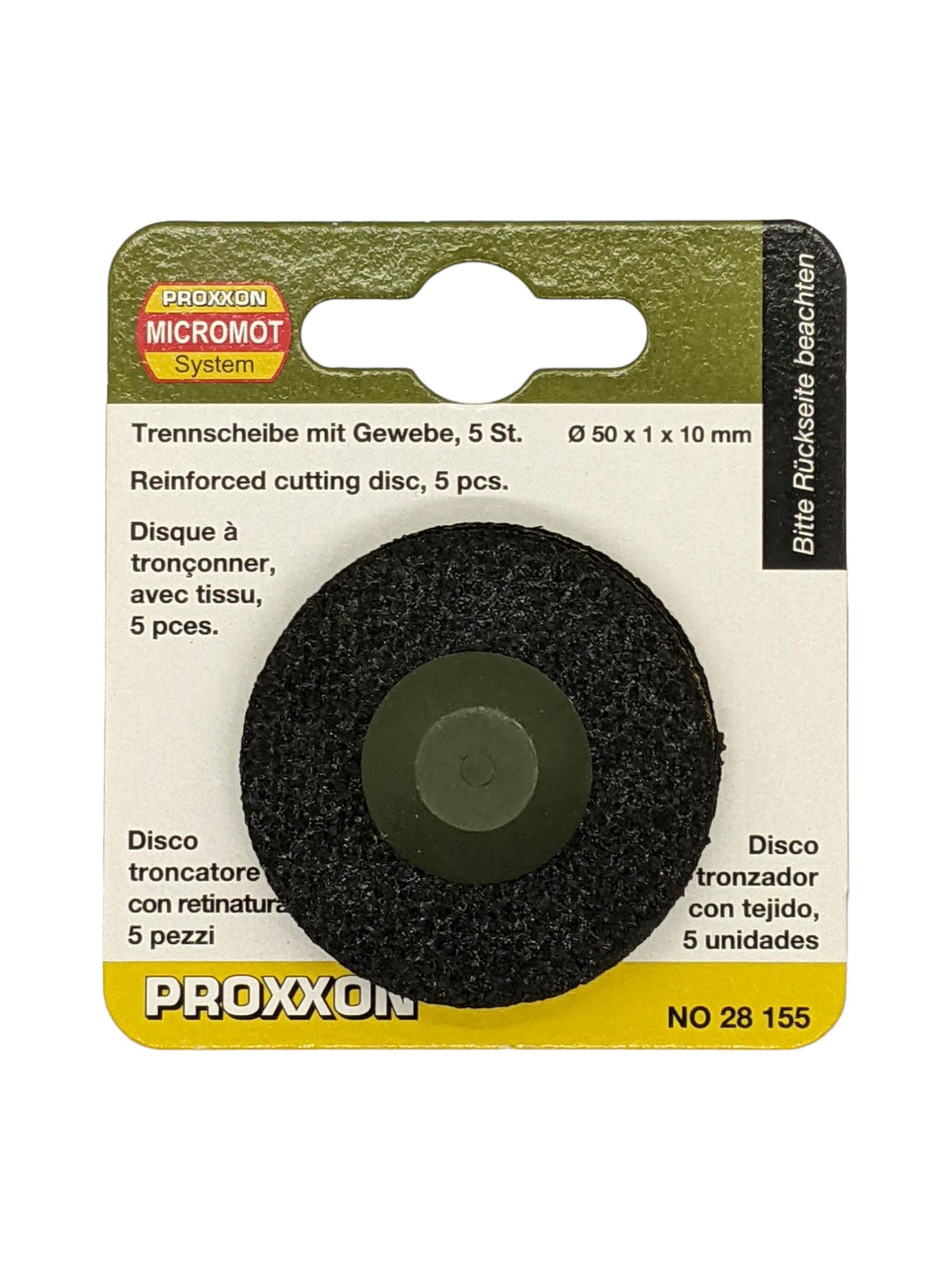 PROXXON Corundum Cutting Discs 50mm Pack of 5 for MICROMOT Angle Grinders - High-quality cutting discs for precise grinding tasks