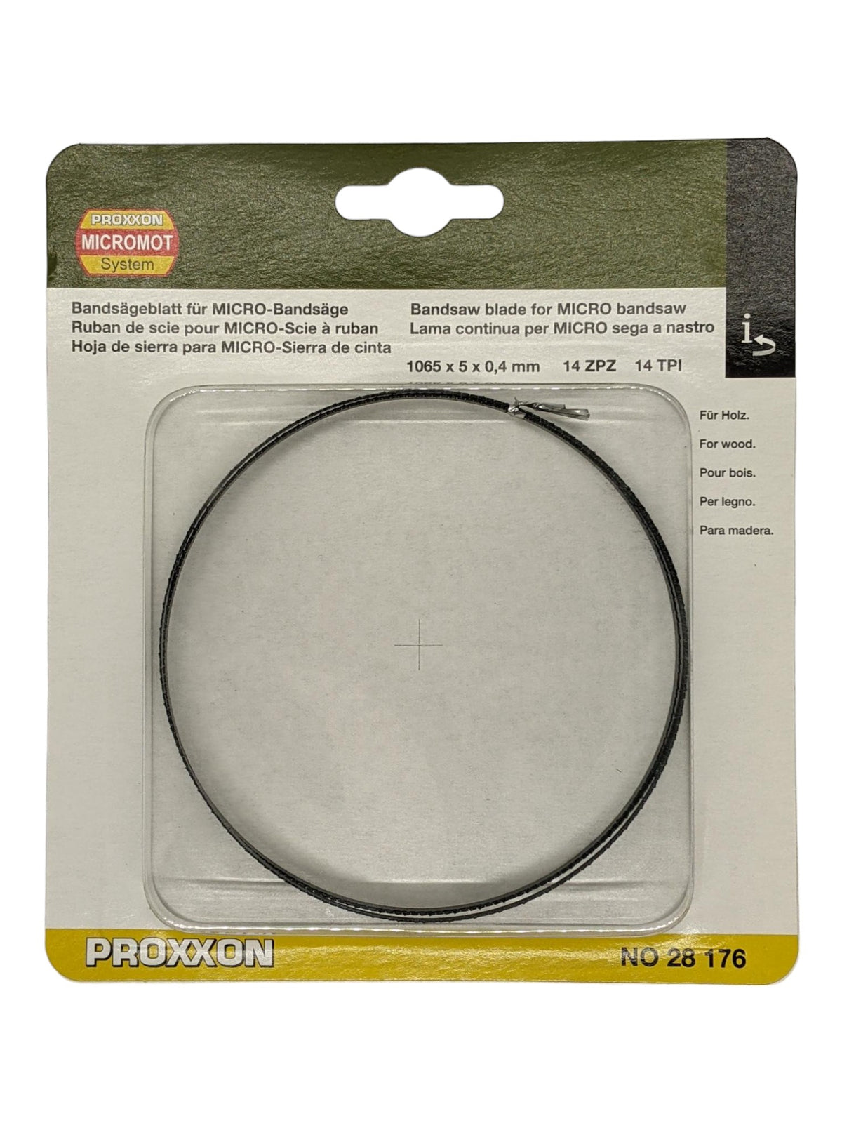 PROXXON Bandsaw Blade 14TPI Course 1065x5mm for MBS-240/E Micro Bandsaw - Premium Swedish steel blade with coarse tooth profile