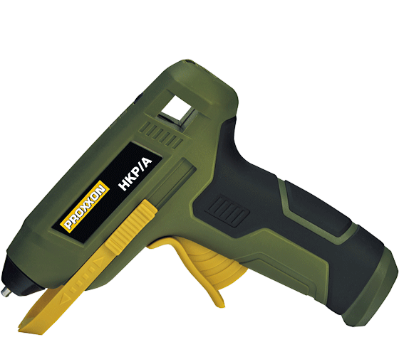 PROXXON HKP-A battery-powered hot glue gun for versatile material bonding