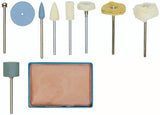 PROXXON 10-Piece Polishing Set for Rotary Tools, variety of shapes and materials for precise polishing tasks