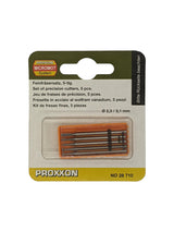 PROXXON Tungsten Vanadium Milling Bits Pack of 5, assorted shapes, high precision machining tools