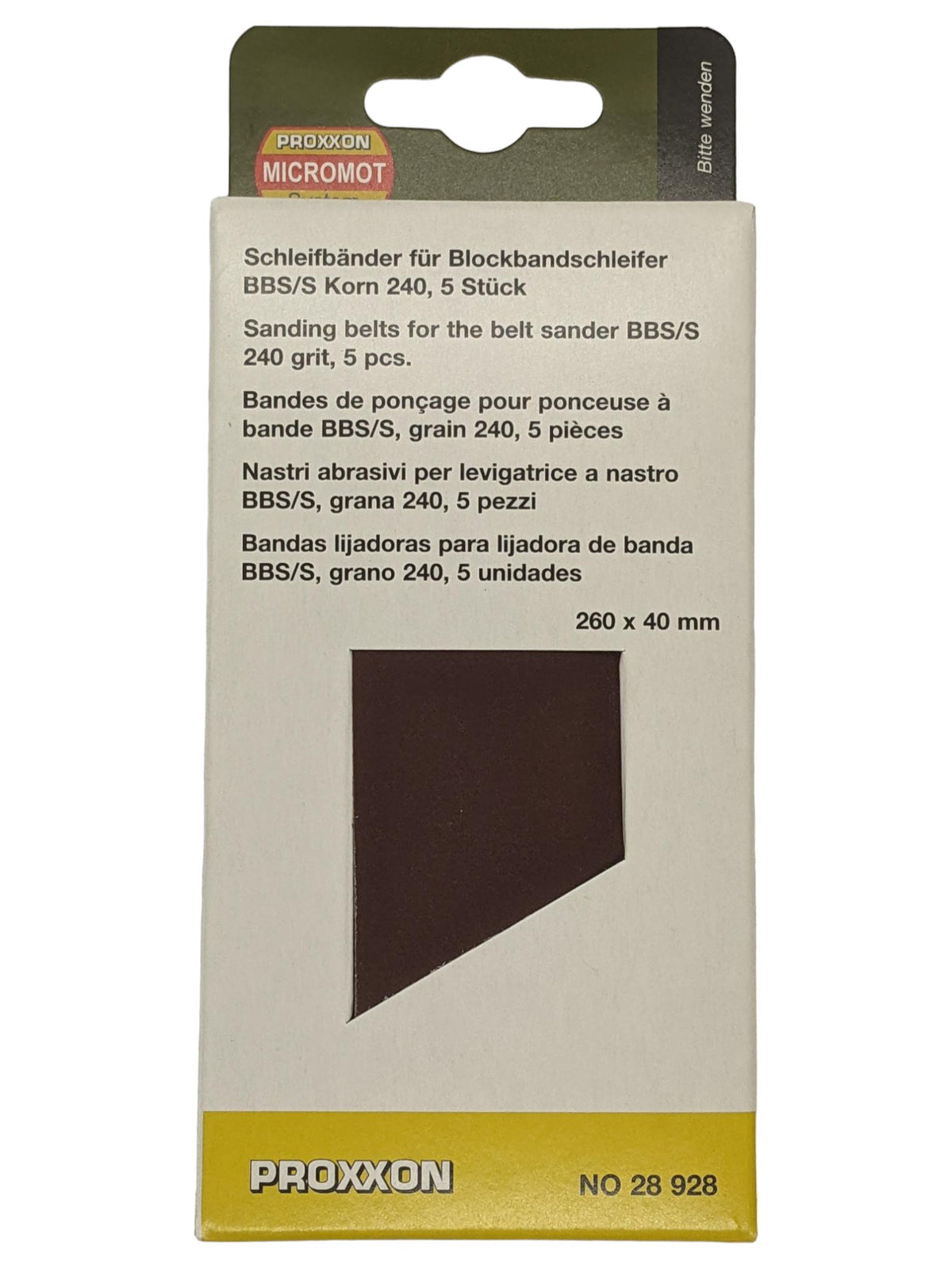PROXXON Pack of 5 Corundum Sanding Belts for BBS/S Palm Belt Sander - Australian Woodworking Tools