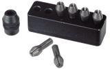 Proxxon 7-piece steel collet set for Micromot system tools - triple slit design for flexibility and durable grip
