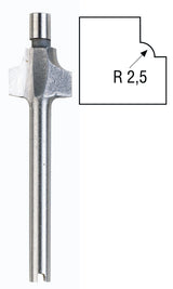 PROXXON 2.5mm roundover router bit for Micro Shaper, ideal for wood and fibreboard. Clean relief grinding for quality results