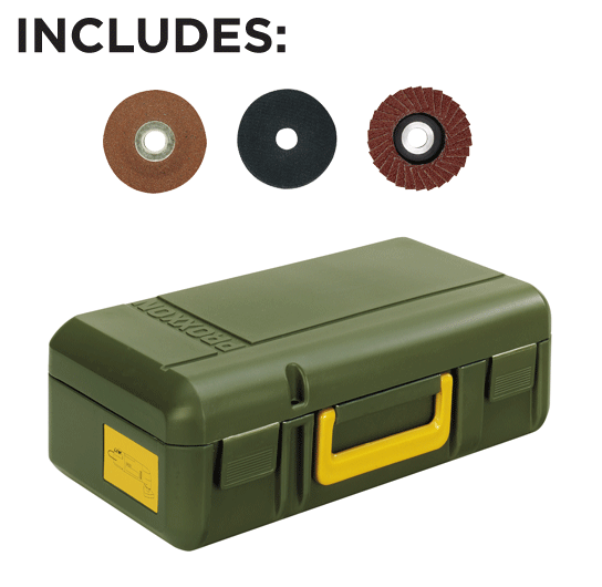 PROXXON MICROMOT LHW/A Long Neck Angle Grinder battery-powered with variable speed control and die-cast aluminium gear head