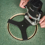 Trend Routabout Floor Access Router Jig cutting precise 250mm diameter opening in chipboard floor