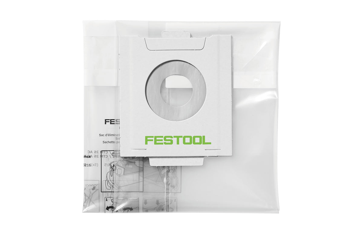 Festool CTL 36 AC Replacement Waste Bags Pack of 5 for clean job sites