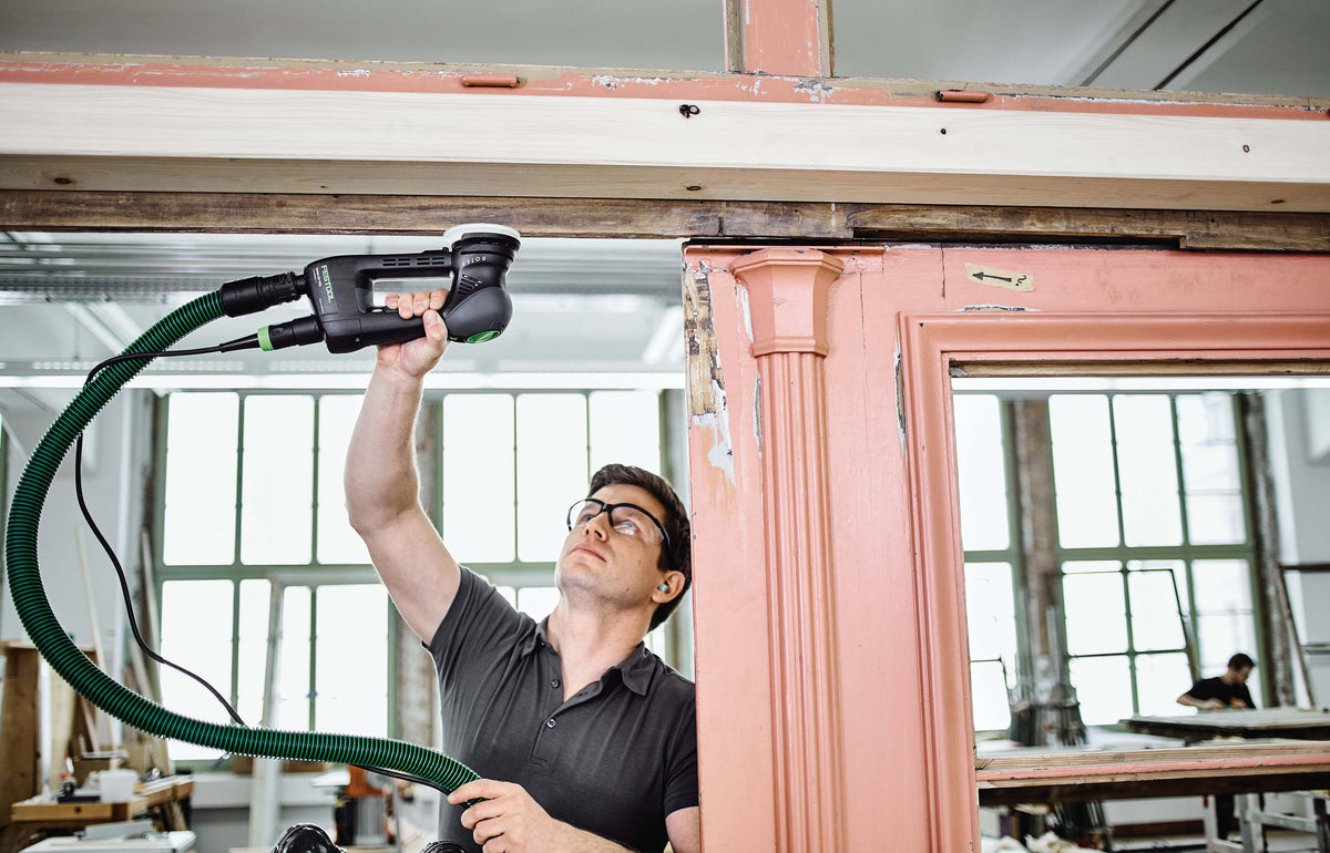 Festool RO 90mm ROTEX 4-in-1 Random Orbital Sander in Systainer, corner sanding application
