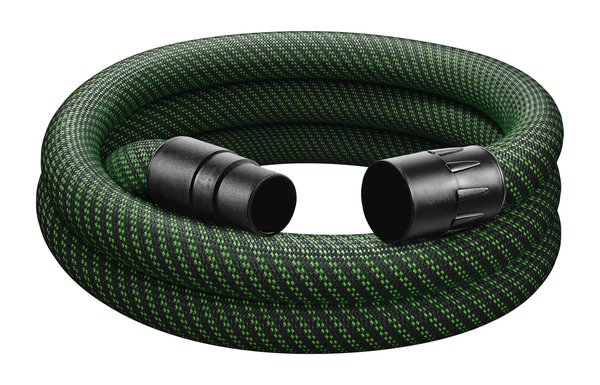 Festool 36mm Anti Static Smooth Suction Hose with RFID, temperature resistant to +70°C, features rotating adapter and tool end connector
