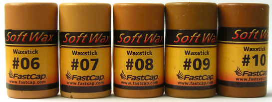 Set of 20 SoftWax Sticks in hard-shell case with buffing pad, great for wood repair and colour matching