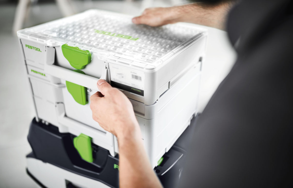 Festool Systainer3 Medium 6 Compartment Organiser integrated with Bott vario3 vehicle equipment